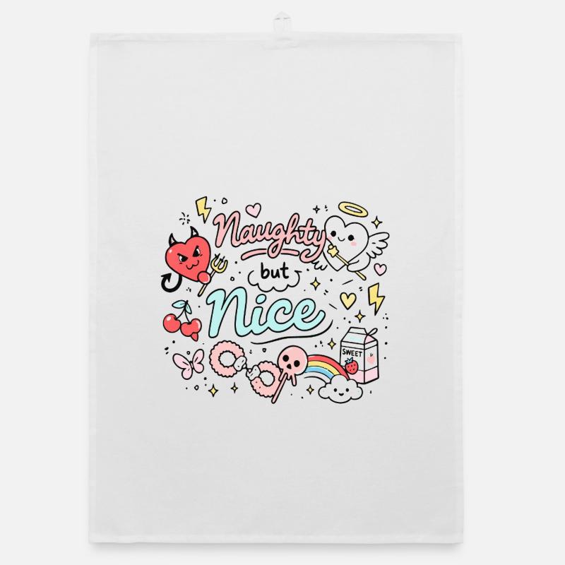 Naughty But Nice Cheeky Doodle Statement Organic dish towel