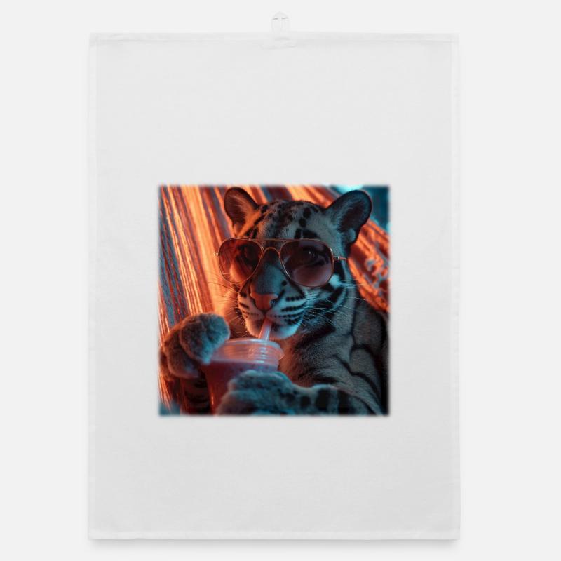 Conception de hamac néon léopard à nuages froids Torchon bio