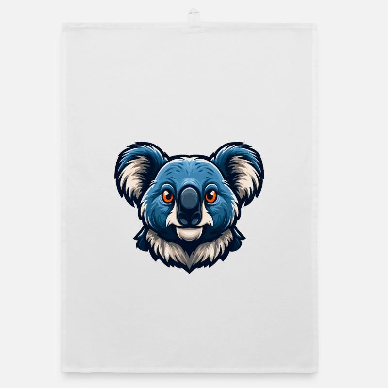 Blue Koala Head Cartoon Mascot Logo Organic dish towel