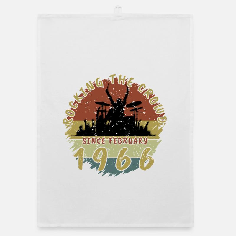 60th Birthday Rocking the crowd DRM 02/1966 Organic dish towel