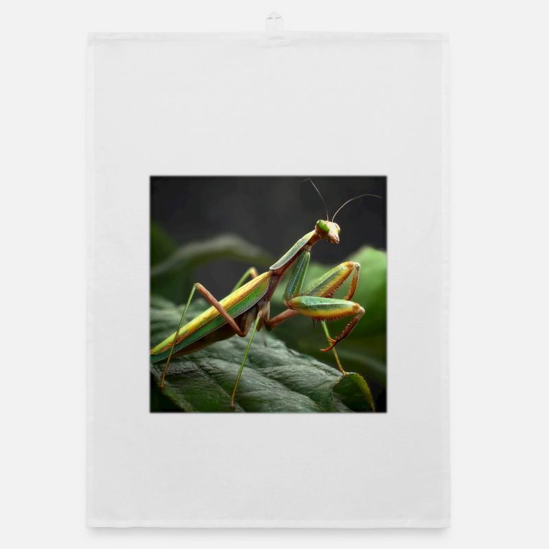 Praying mantis Makro – Elegant mantis Organic dish towel