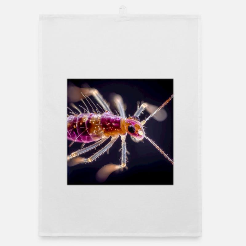 Neon Insect Macro – Abstract Micro World Design Organic dish towel