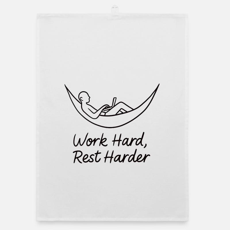 Work Hard Rest Harder Hammock Organic dish towel