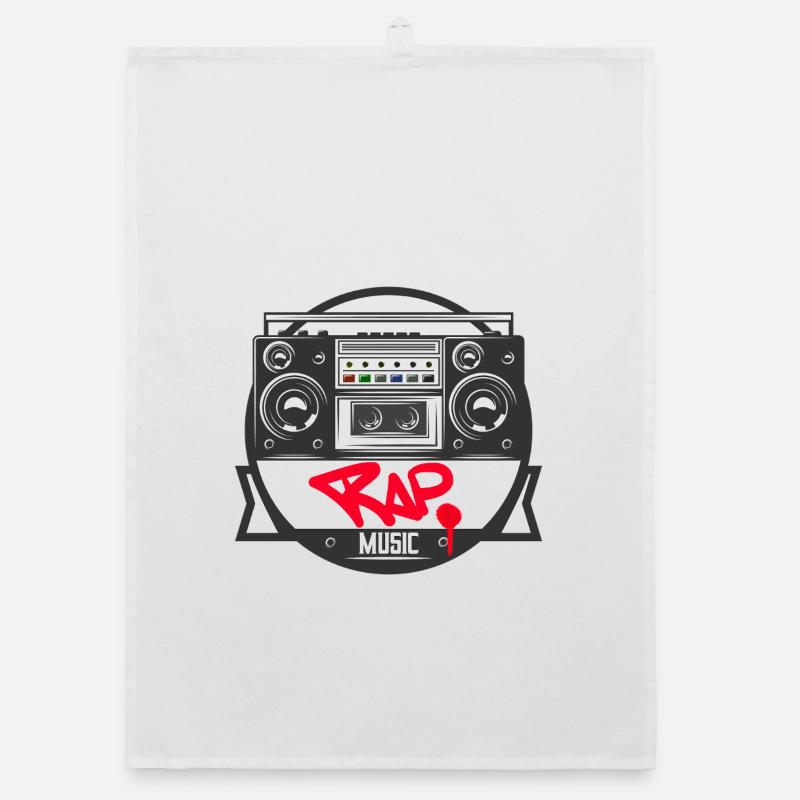 Jukebox Rap Logo Ghetto Blaster Graffiti Organic dish towel
