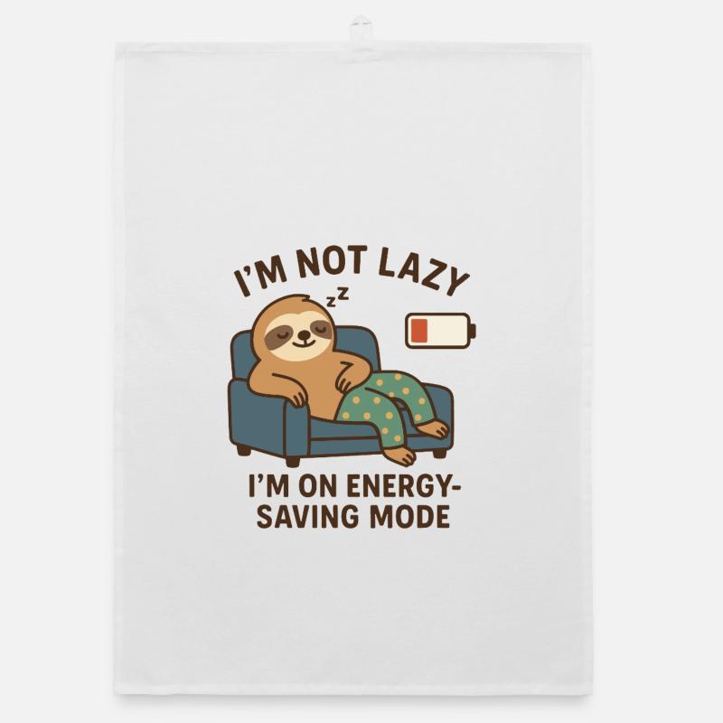 Lazy sloth in power saving mode Organic dish towel