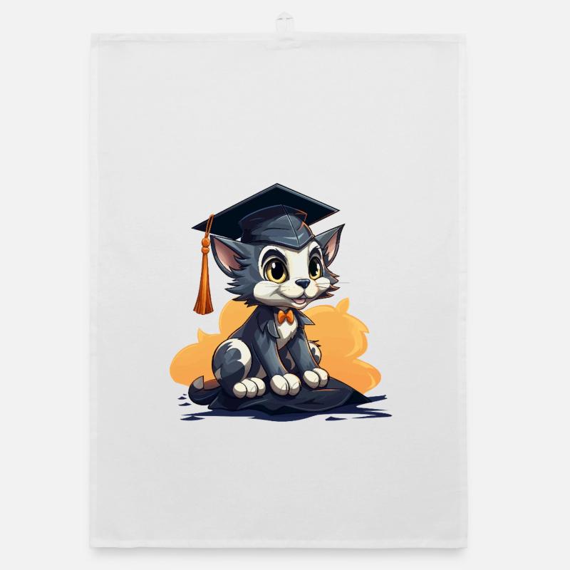 Kitten with cap Organic dish towel