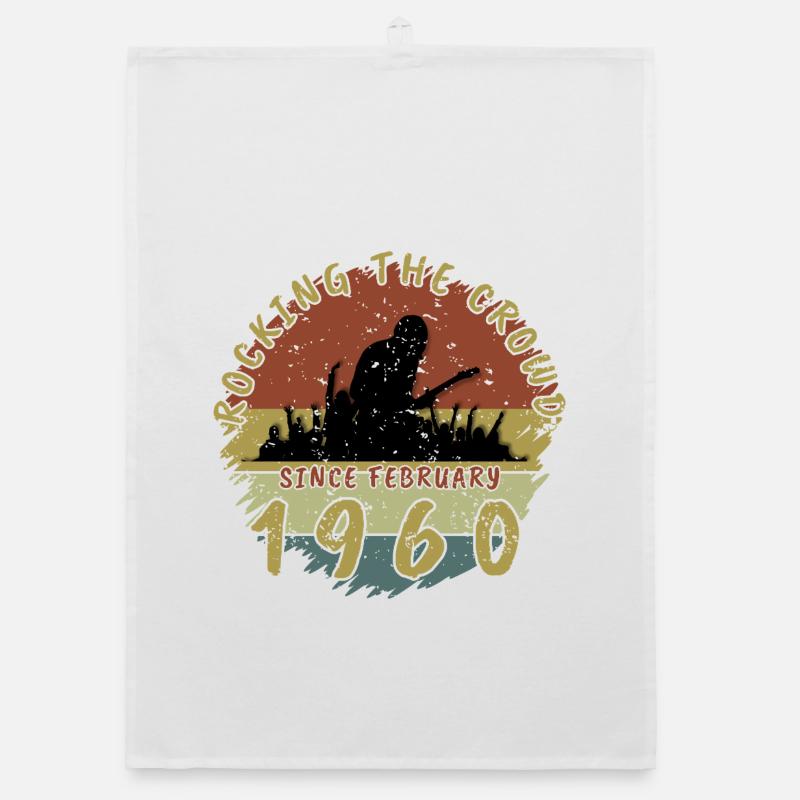 66th Birthday Rocking the crowd GIT 02/1960 Organic dish towel
