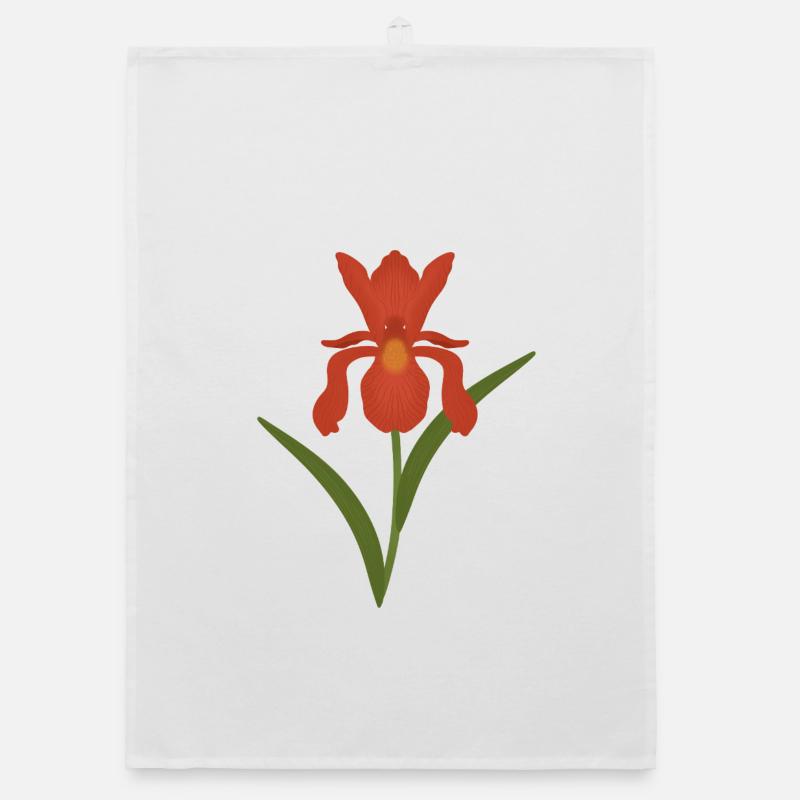 Iris Botanical Illustration Organic dish towel