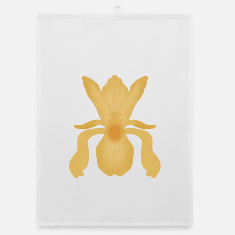 Goldene Irisblüte Organic Geschirrtuch
