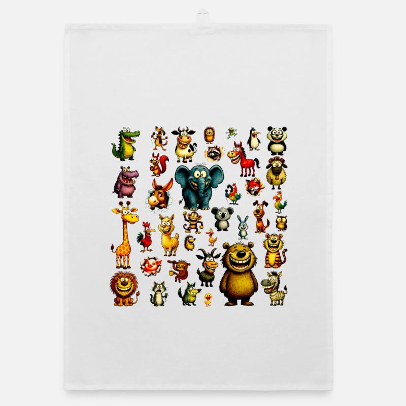 My First Animals - Cute Learning Design Organic dish towel
