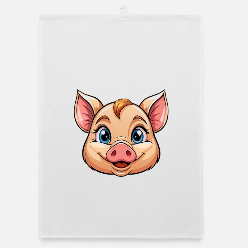 Pig face Organic dish towel