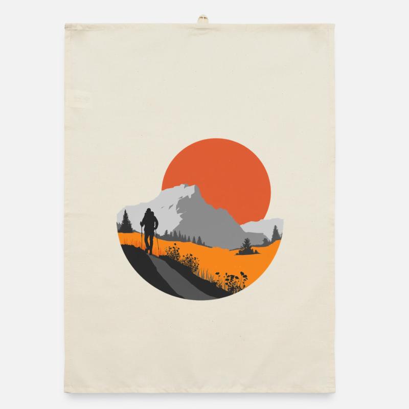 Mountain hike, hiker gift idea Organic dish towel