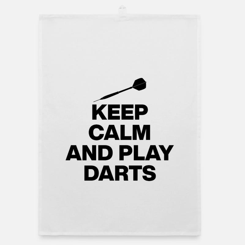KEEP CALM AND PLAY DARTS! 180 PFEILE Organic Geschirrtuch