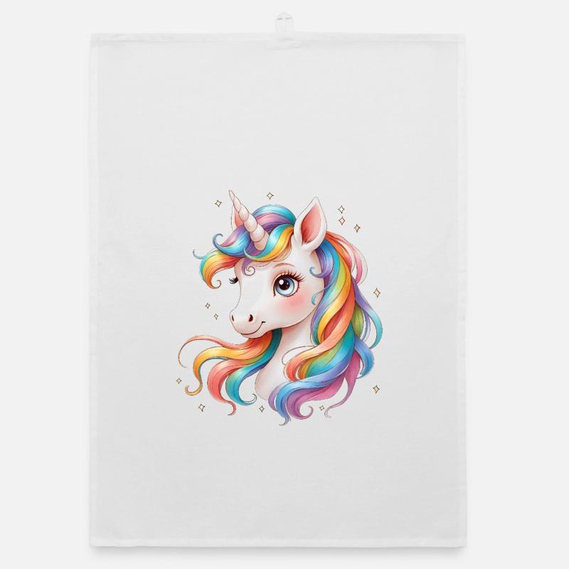 Regenbogen Einhorn - Cute Rainbow Unicorn Organic dish towel