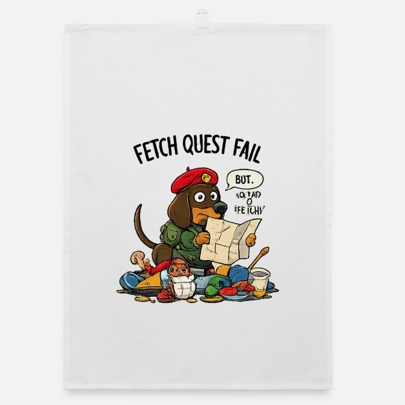 Fetch Quest Fail Pup Organic dish towel