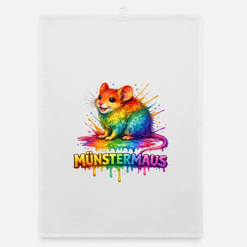 Munster Mouse Rainbow Organic dish towel