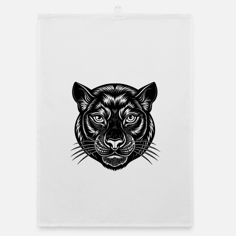 Panther face Organic dish towel