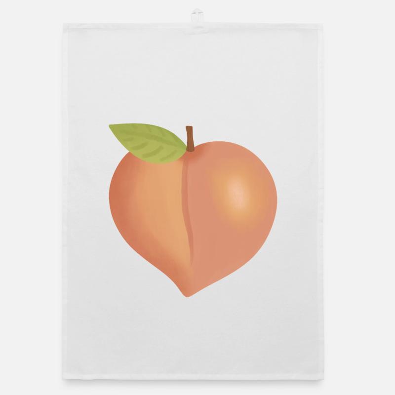 Pfirsich mit Blatt Organic Geschirrtuch