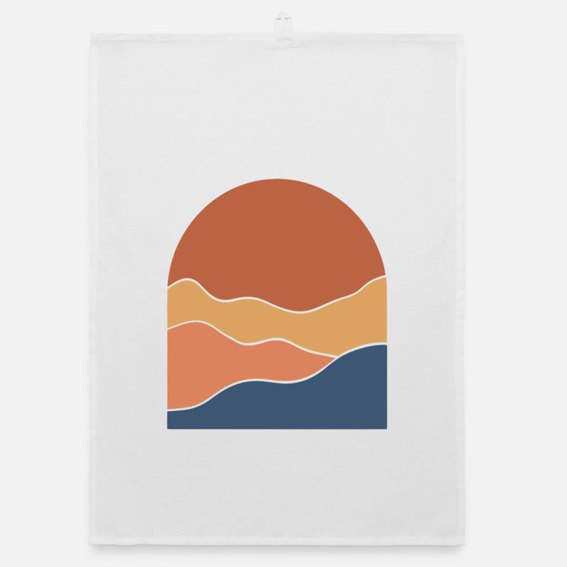 Warm Horizon Layers Organic dish towel