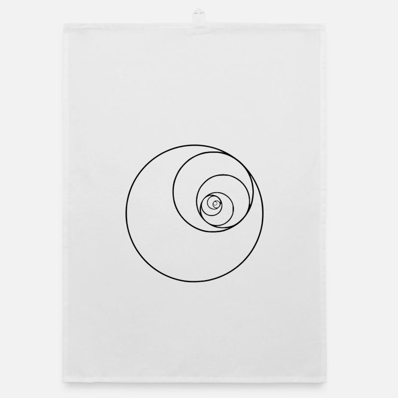 Fibonacci-Spiralkreis - Organic Geschirrtuch - Weiß