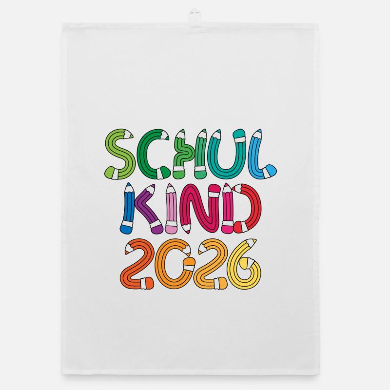 Schulkind 2026 Schule Einschulung Schulanfang - Organic Geschirrtuch - Weiß
