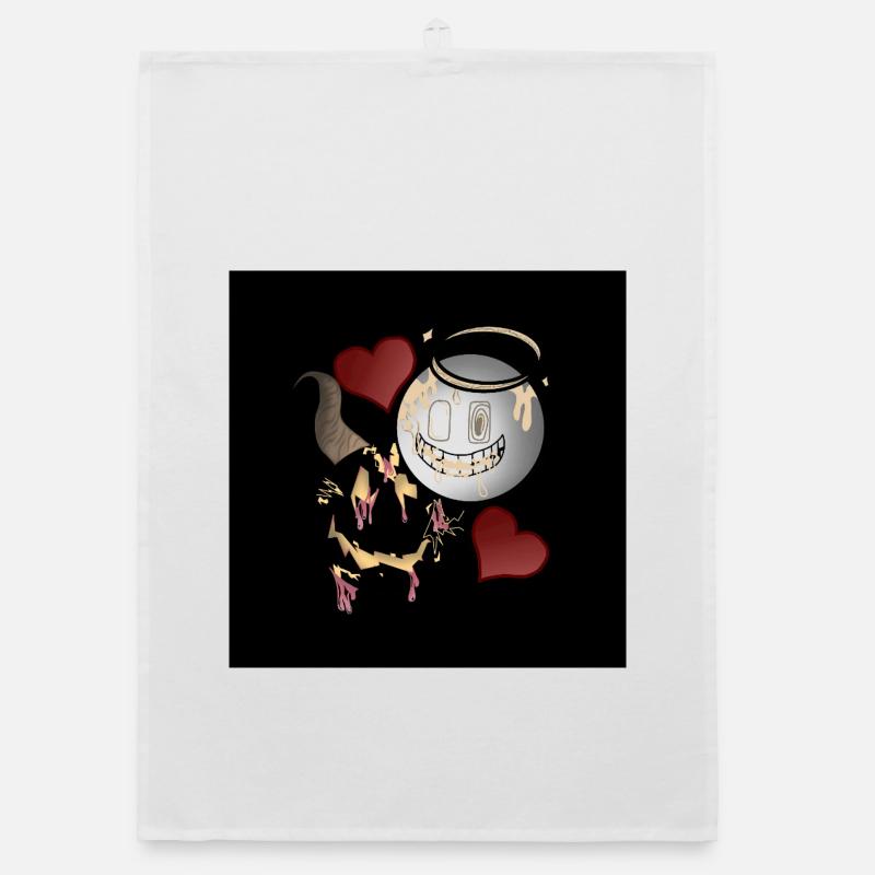 Angel and Devil Design Organic dish towel