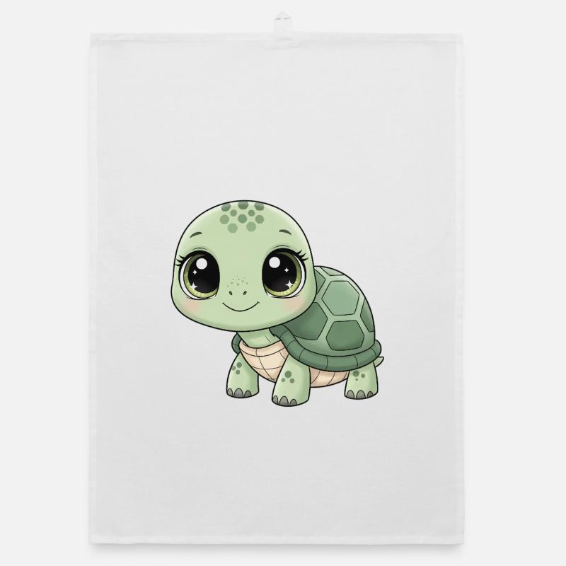 Mint Green Cuddly Turtle Organic dish towel