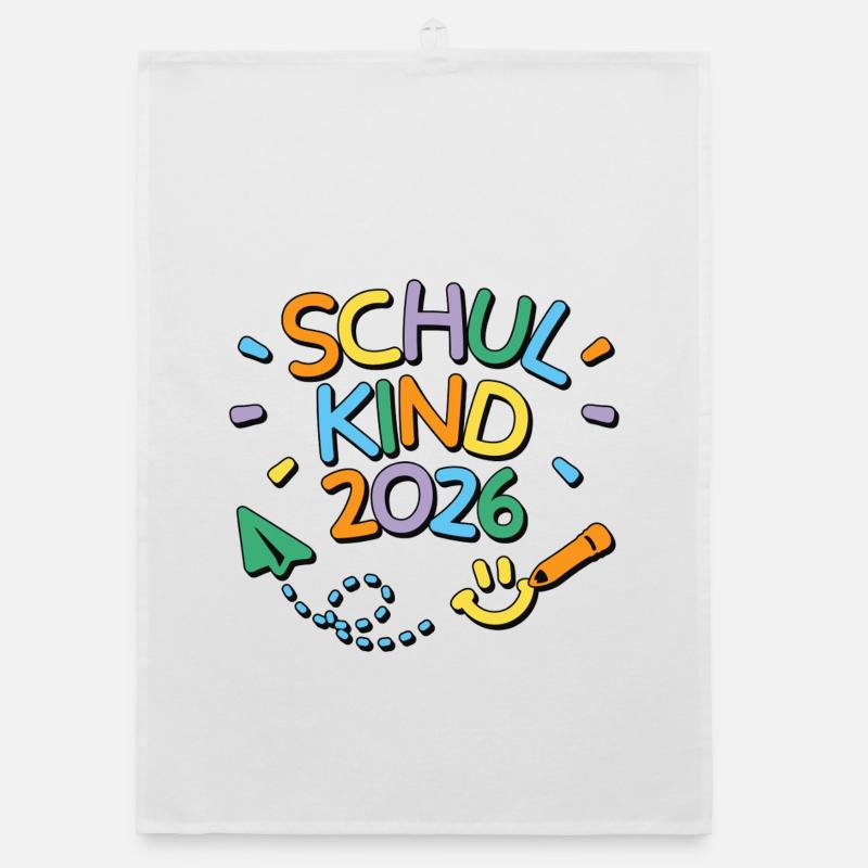 Schulkind 2026 Einschulung Schulanfang Organic Geschirrtuch