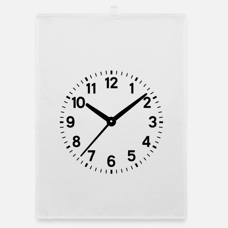 Clock Analog Dial Digits Time Organic dish towel