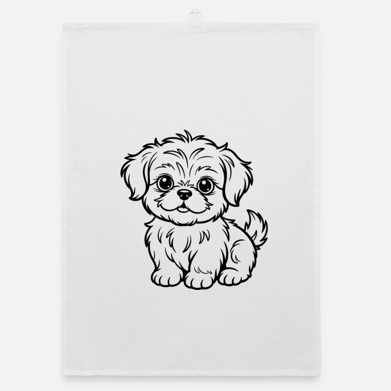 Dessin au trait du Chien Câlin Torchon bio