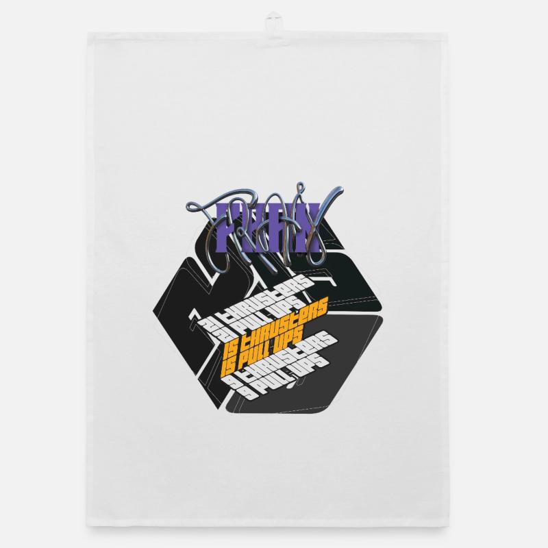 Fran Hero WOD Cross Training dark graphic version graphic Organic dish towel