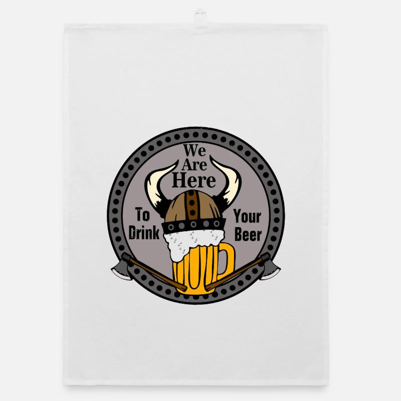 Viking Biertrinker Wikinger Organic Geschirrtuch