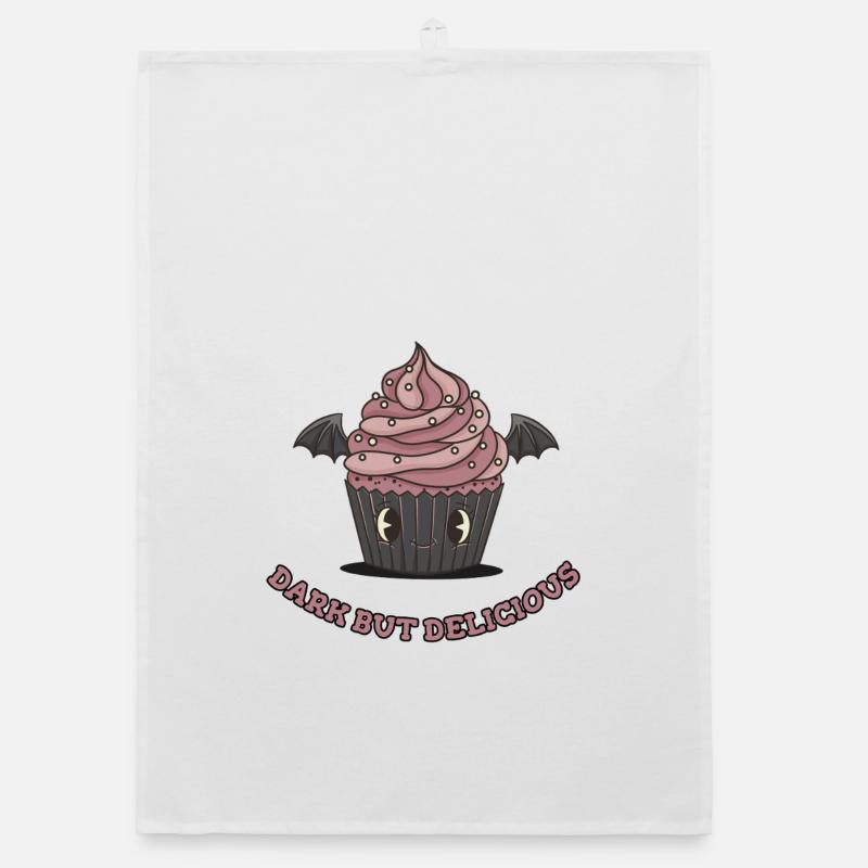 Niedlicher Gothic-Cupcake Organic Geschirrtuch