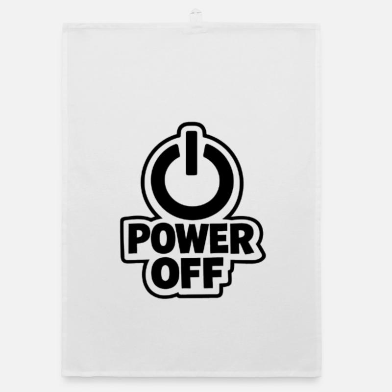 Power-Off-Icon-Tee Organic Geschirrtuch