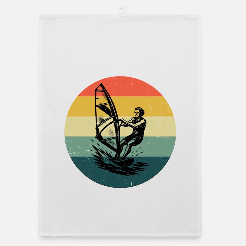 Modern Windsurfing Artwork Organic dish towel