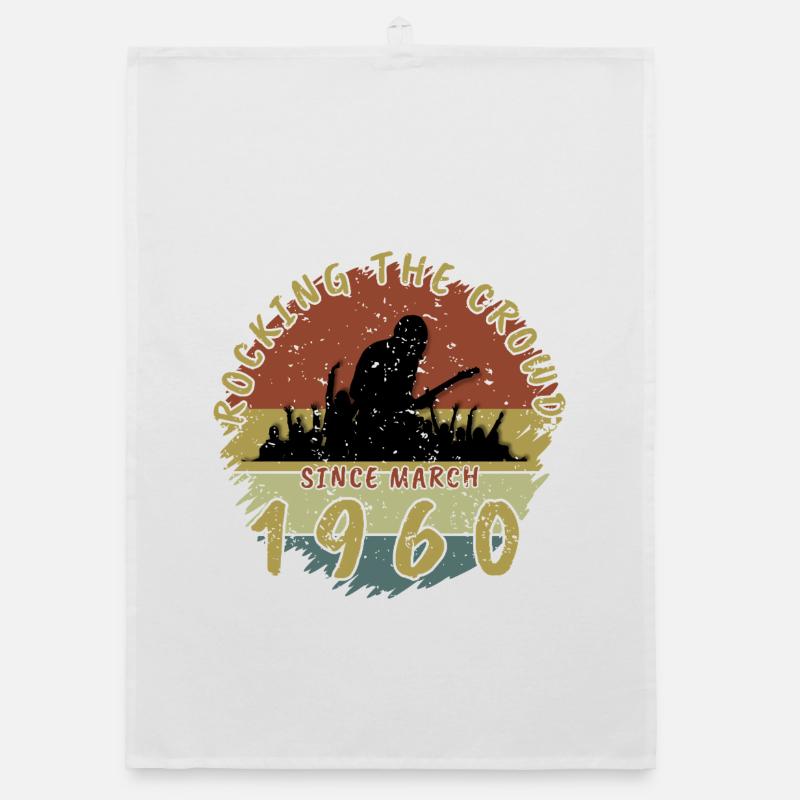 66th Birthday Rocking the crowd GIT 03/1960 Organic dish towel