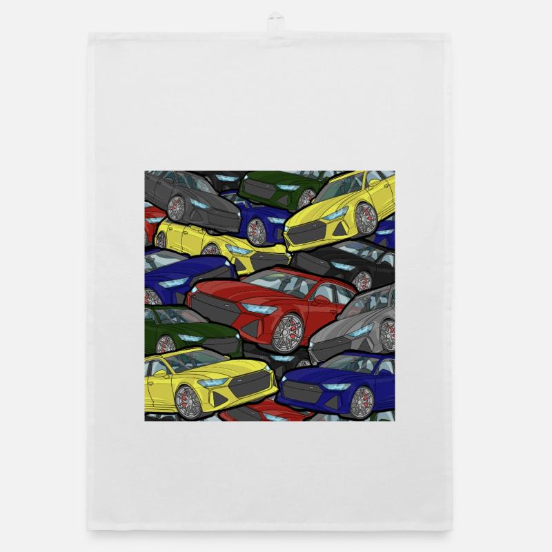 Explosion de couleurs des voitures kaléidoscopes Torchon bio