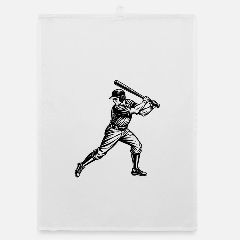Baseball player Organic dish towel