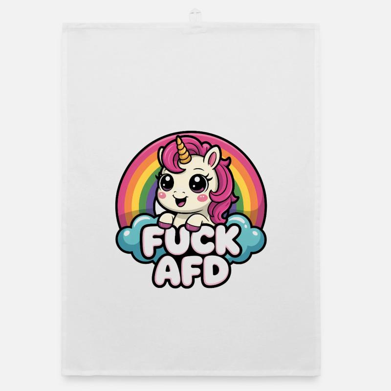 Fuck AFD - Antifa Einhorn Tee Organic Geschirrtuch