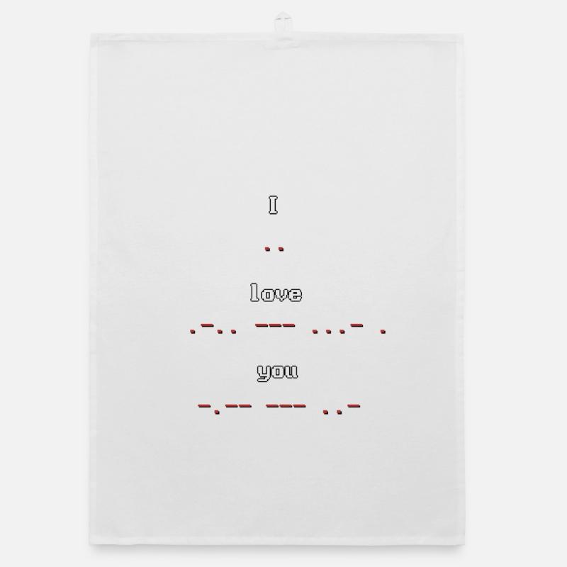 Retro Pixel Art Morse Code I Love you Organic Geschirrtuch