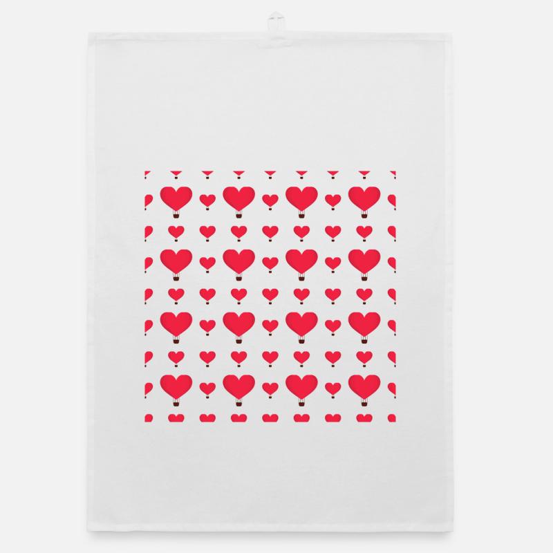 Heart Balloon Pattern Organic dish towel