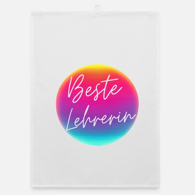 Best teacher! Neon circle customizable Organic dish towel