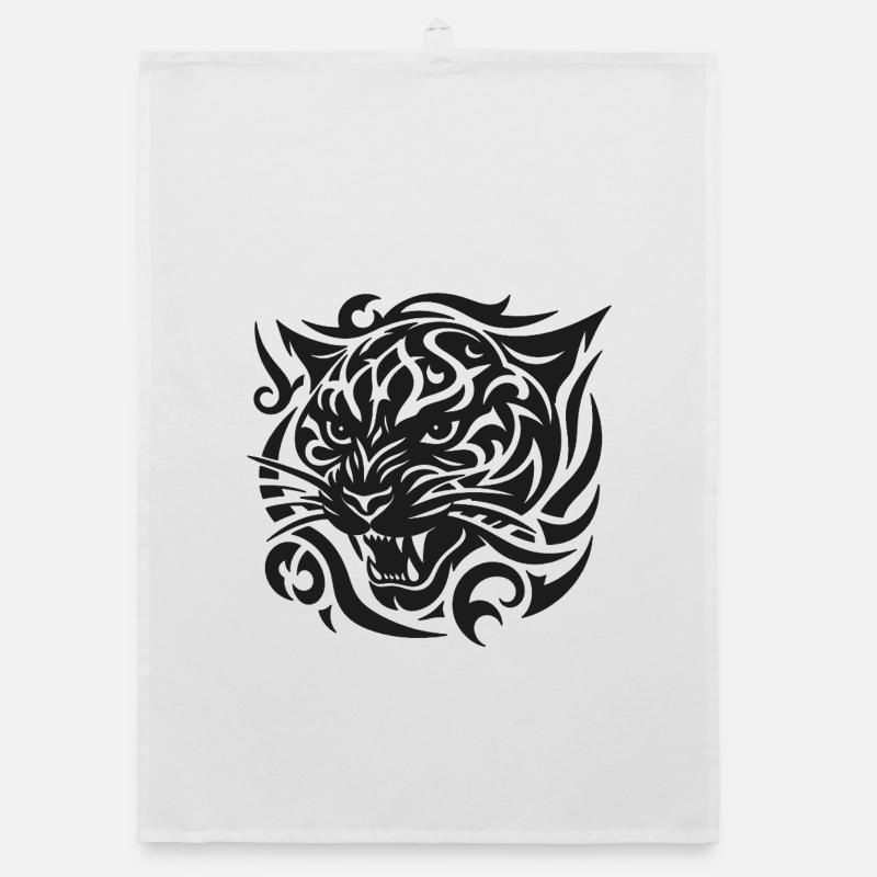 Tiger Tribal Pattern Organic dish towel