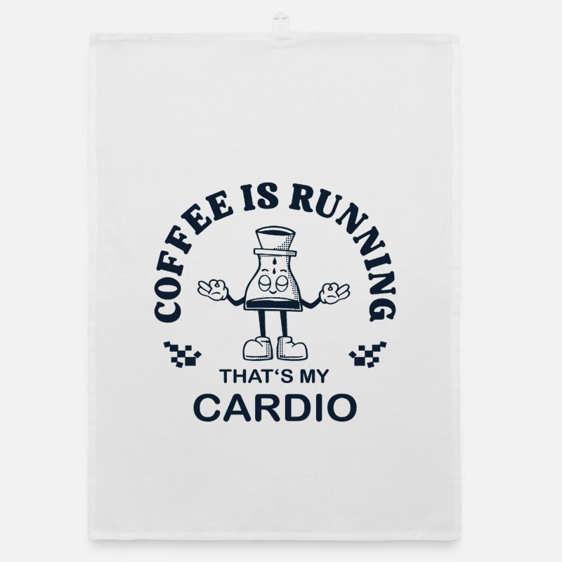 Le café coule – c’est mon cardio Torchon bio