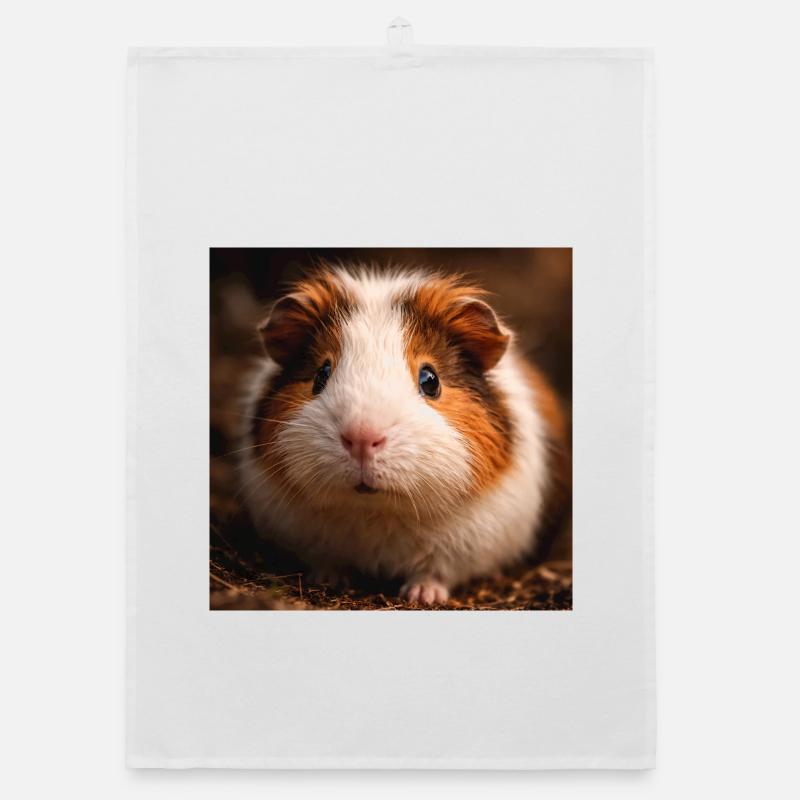 Gros plan de cochon d’Inde dans des tons terreux Torchon bio