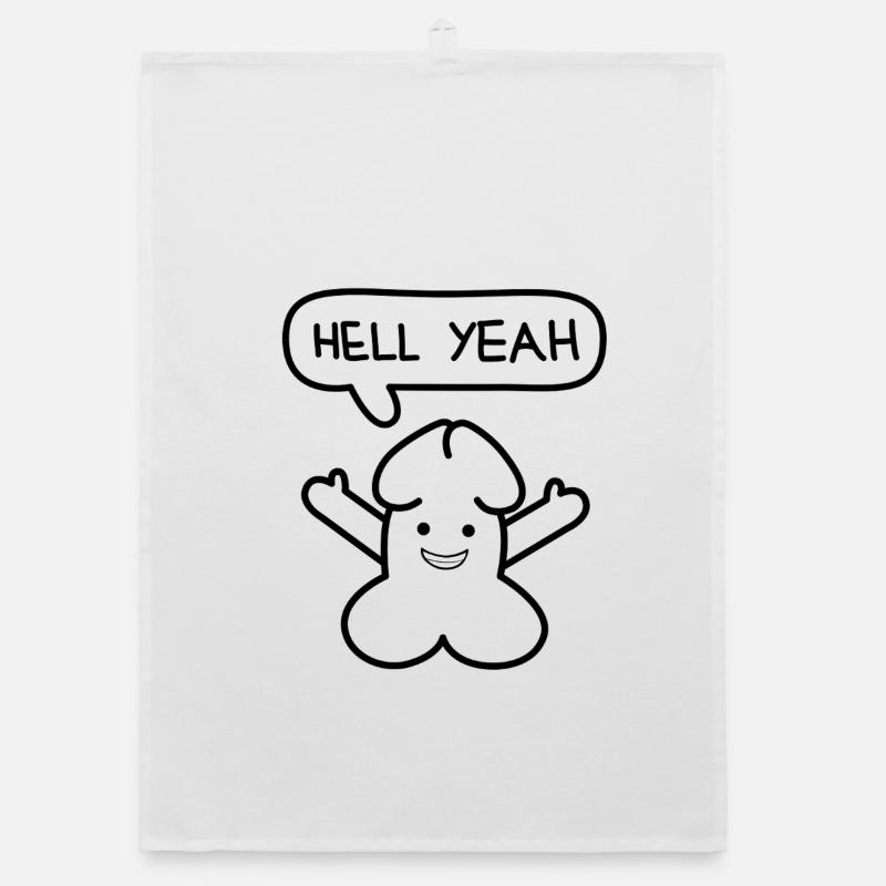 funny Junior 'Hell yeah' emoticon Organic dish towel