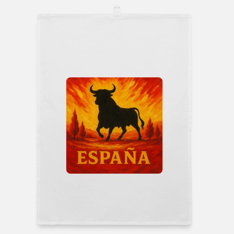 Spain Taurus Sunset Organic dish towel
