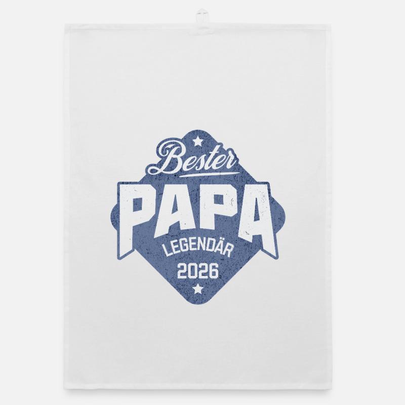 Bester Papa 2026 - Organic Geschirrtuch - Weiß