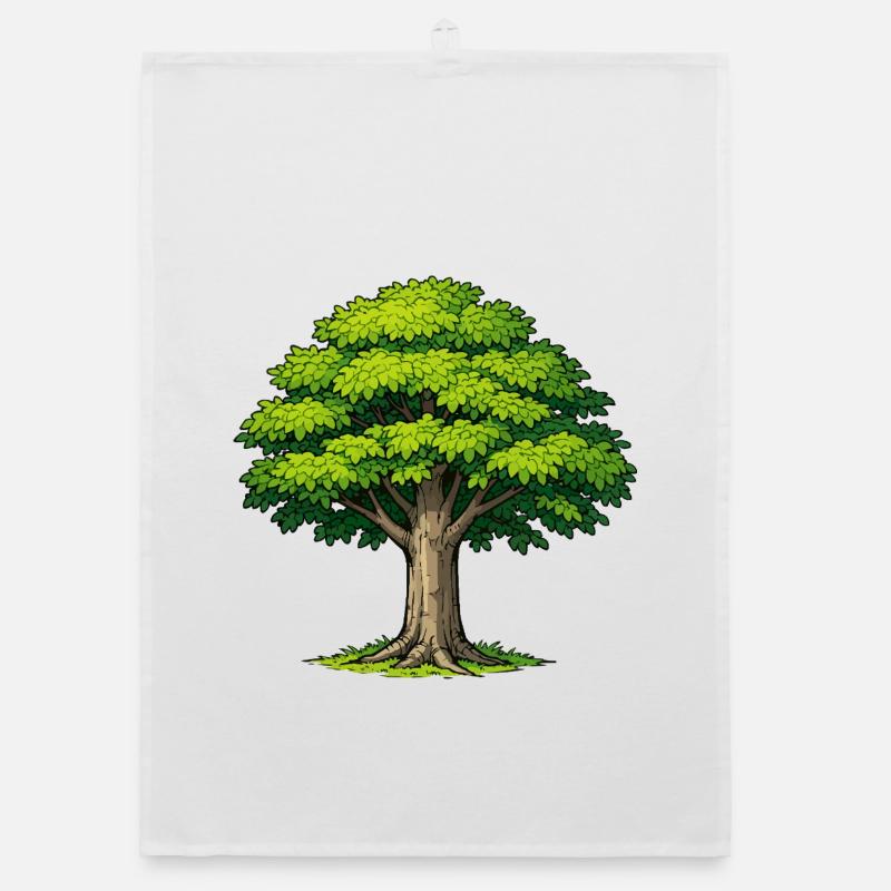 Tree with lush foliage Organic dish towel