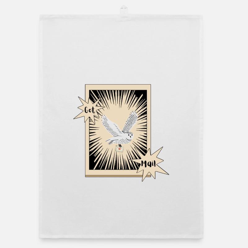 Got Mail Owl Briefeule Schneeeule Organic Geschirrtuch